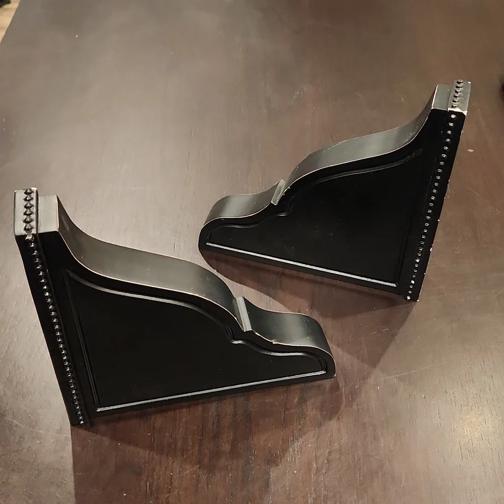 Pottery Barn Black Curved wooden shelf brackets